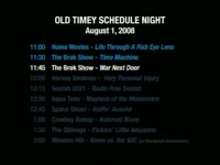 Old Timey Schedule Night