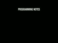 January 2014 Programming Notes